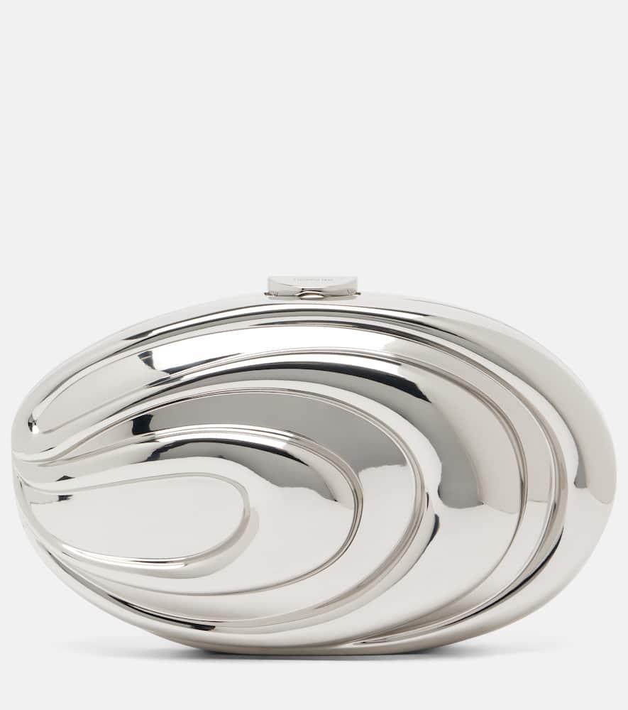 simkhai inez metallic clutch