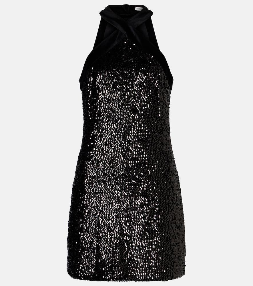 simkhai isla sequined halterneck minidress