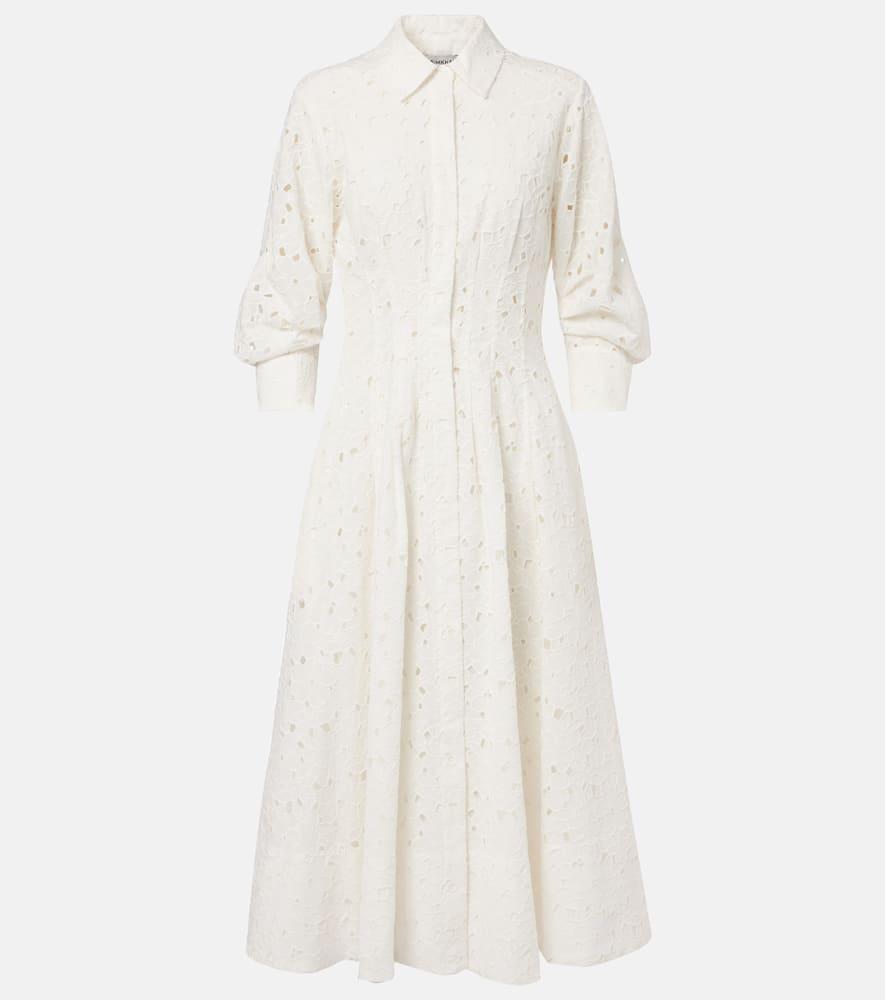 simkhai jazz cotton broderie anglaise midi dress