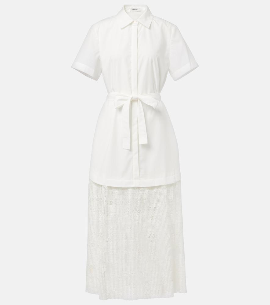 simkhai jenner poplin and lace shirt dress