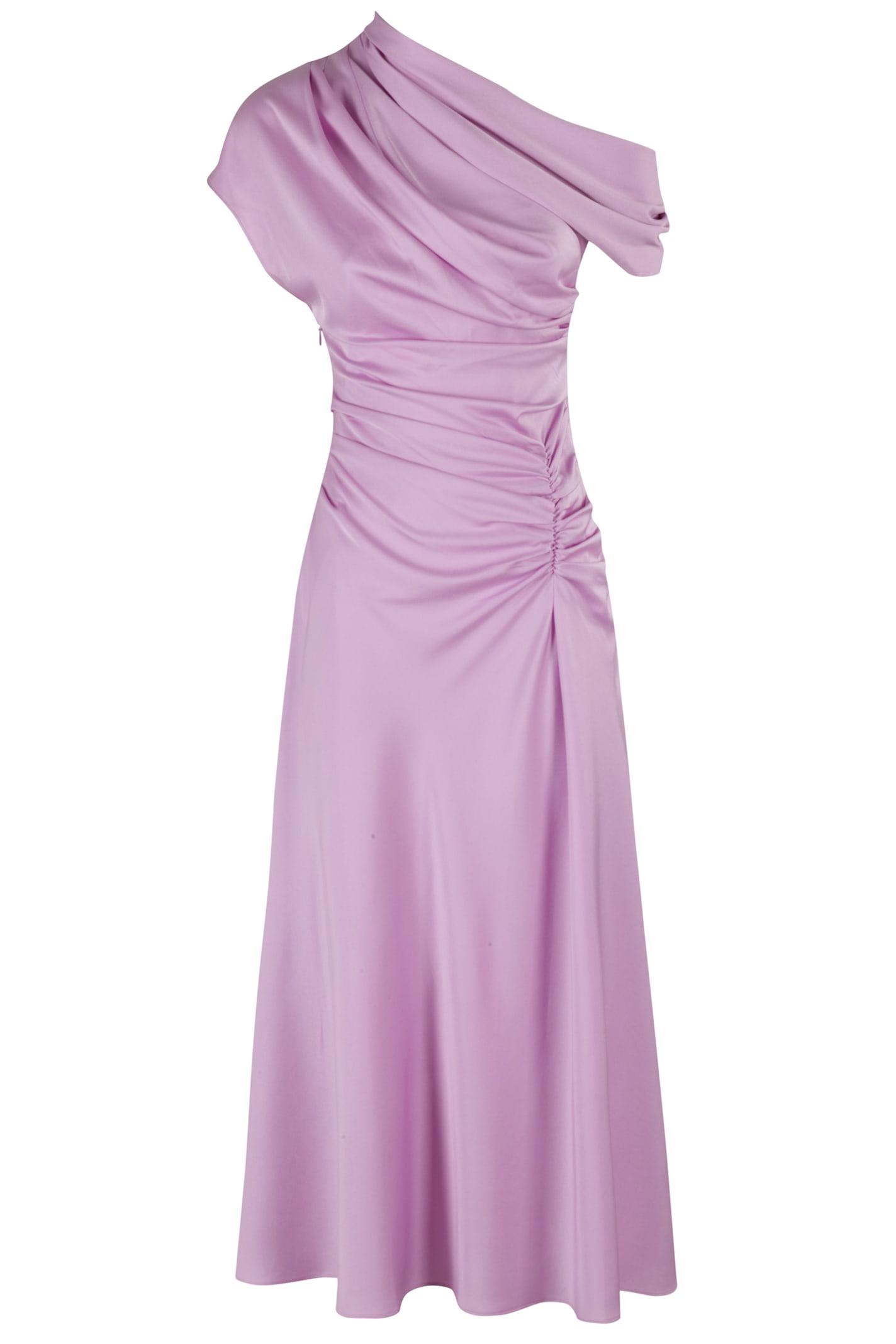 simkhai joanna asymmetrical shoulder midi dress