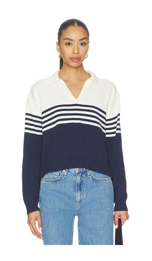 simkhai jules knit polo in white,navy.