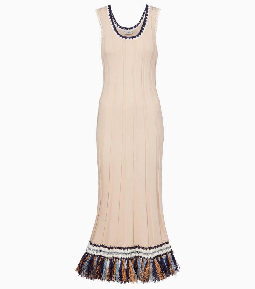 simkhai julianna cotton and cashmere midi dress