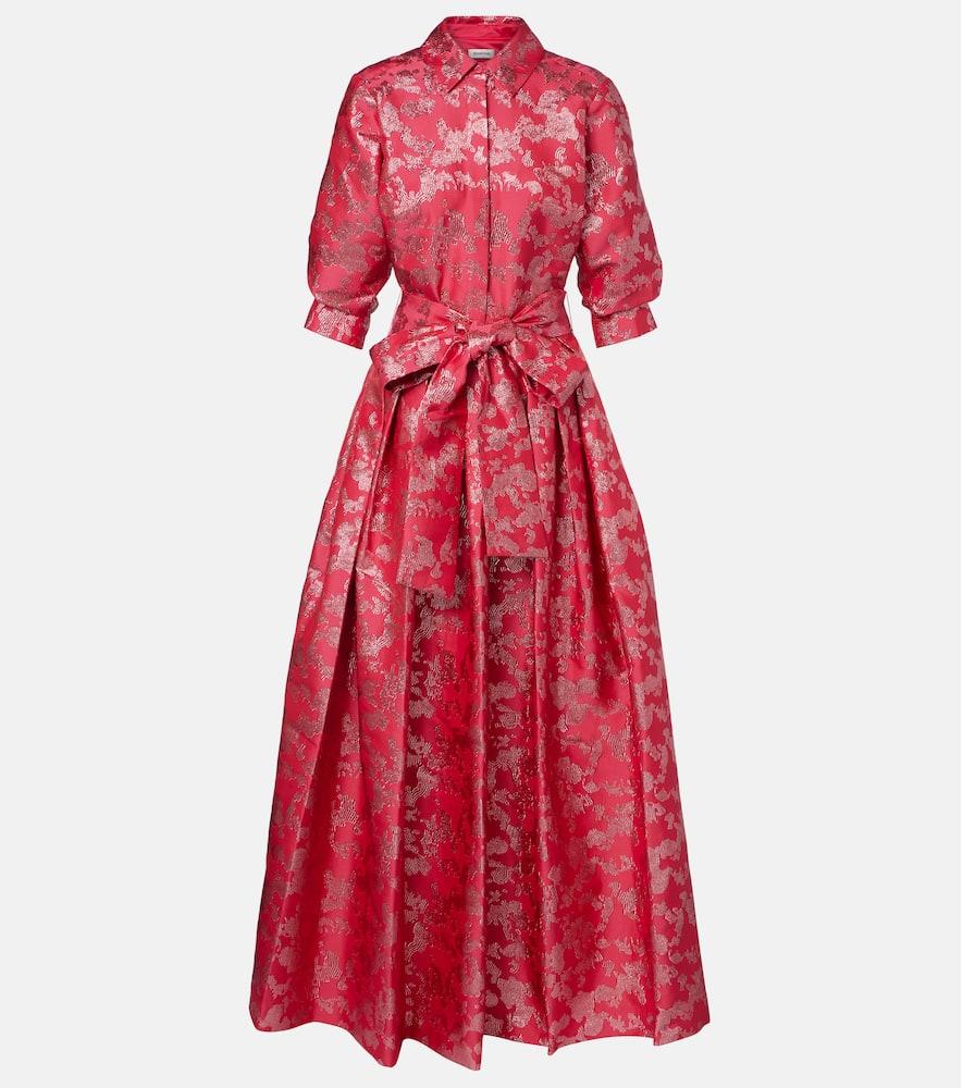 simkhai julip belted jacquard gown