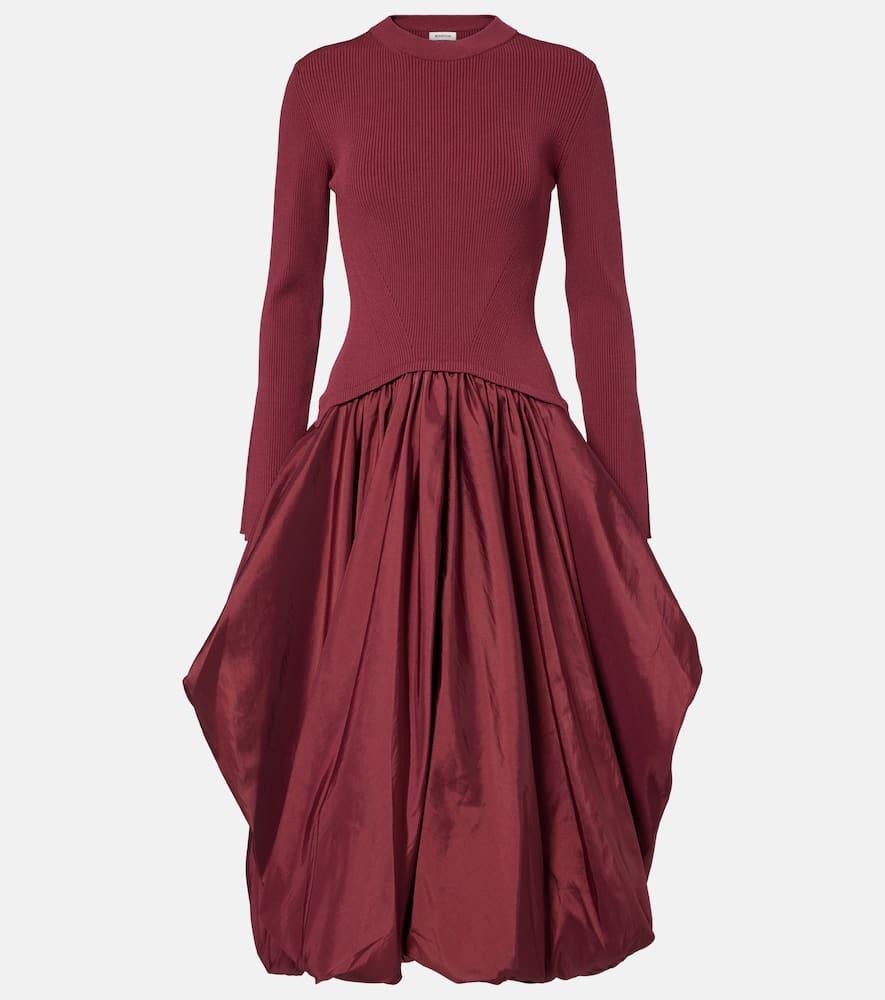 simkhai kenlie knitted taffetta midi dress