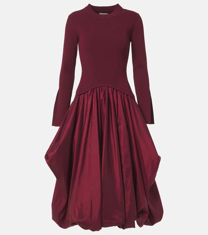 simkhai kenlie satin and jersey midi dress