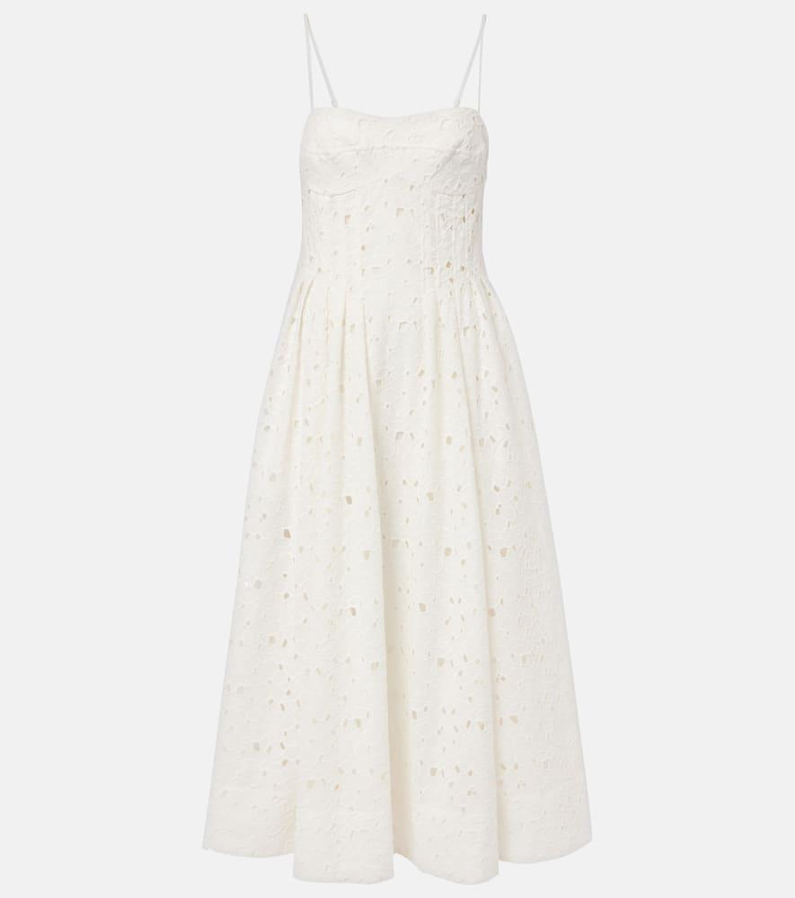 simkhai kittiya broderie anglaise cotton midi dress
