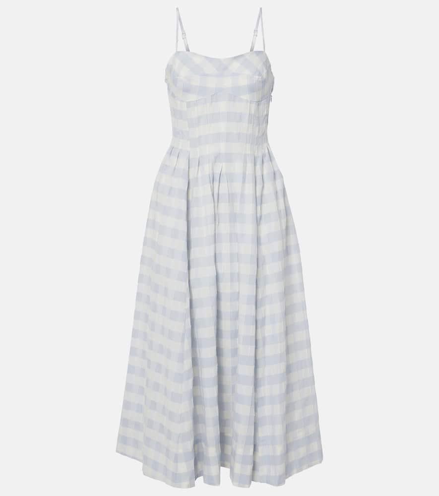 simkhai kittiya gingham cotton midi dress