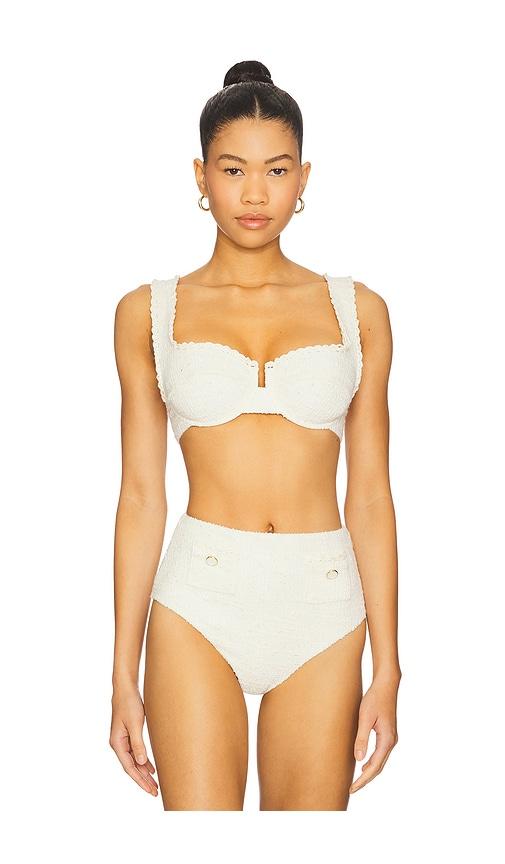 simkhai klara balconette bikini top in ivory.