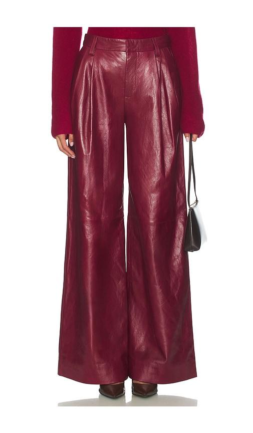 simkhai kobie pant in burgundy.