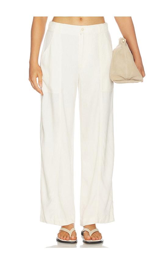simkhai langston linen utility pant in ivory.