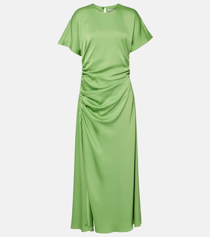 simkhai marabella ruched satin maxi dress