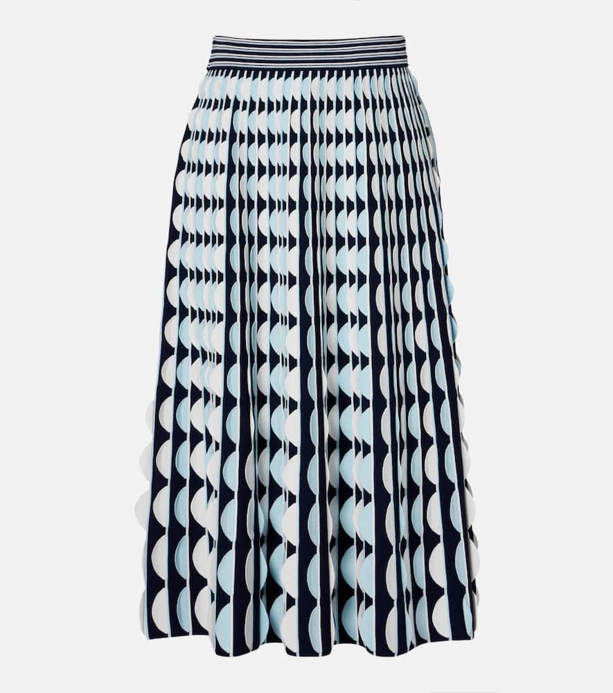 simkhai micah knitted scalloped midi skirt