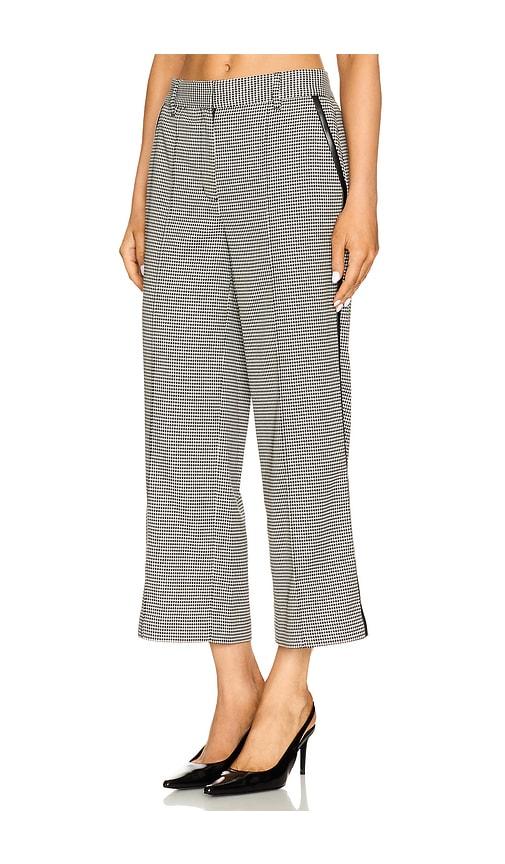 simkhai miki cropped button hem pant in black,white.