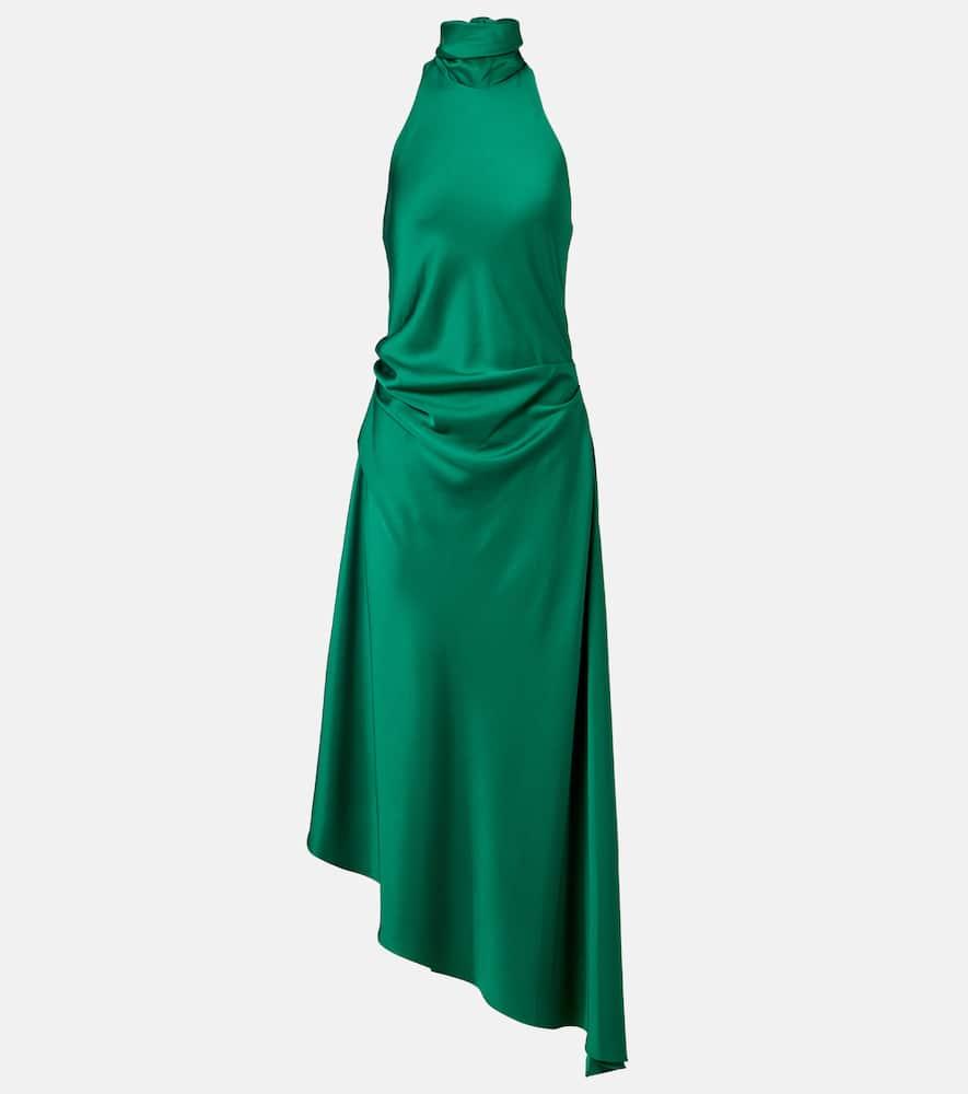 simkhai monica asymmetric satin midi dress