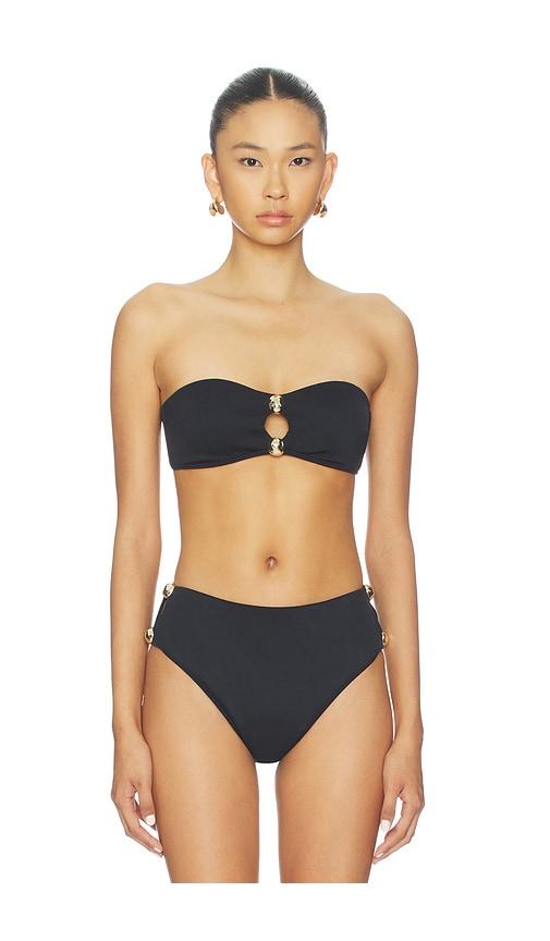 simkhai nicola bandeau bikini top in black.