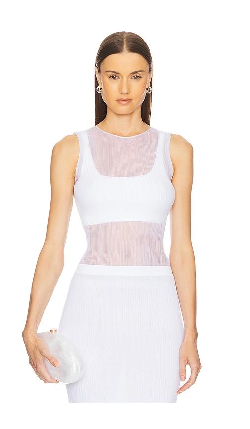 simkhai oakley tank in white.