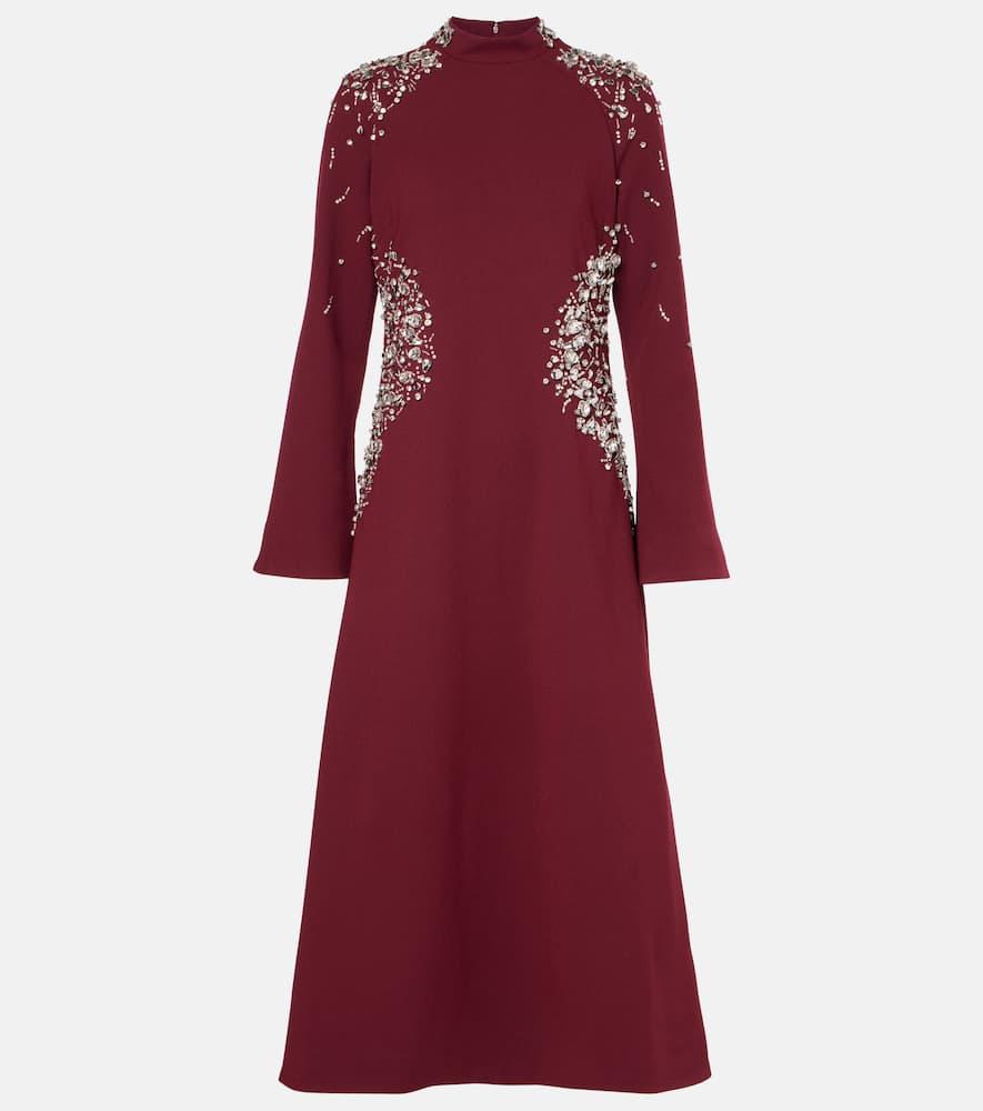 simkhai odetta embellished crêpe midi dress