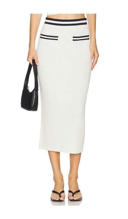simkhai page midi skirt in ivory.