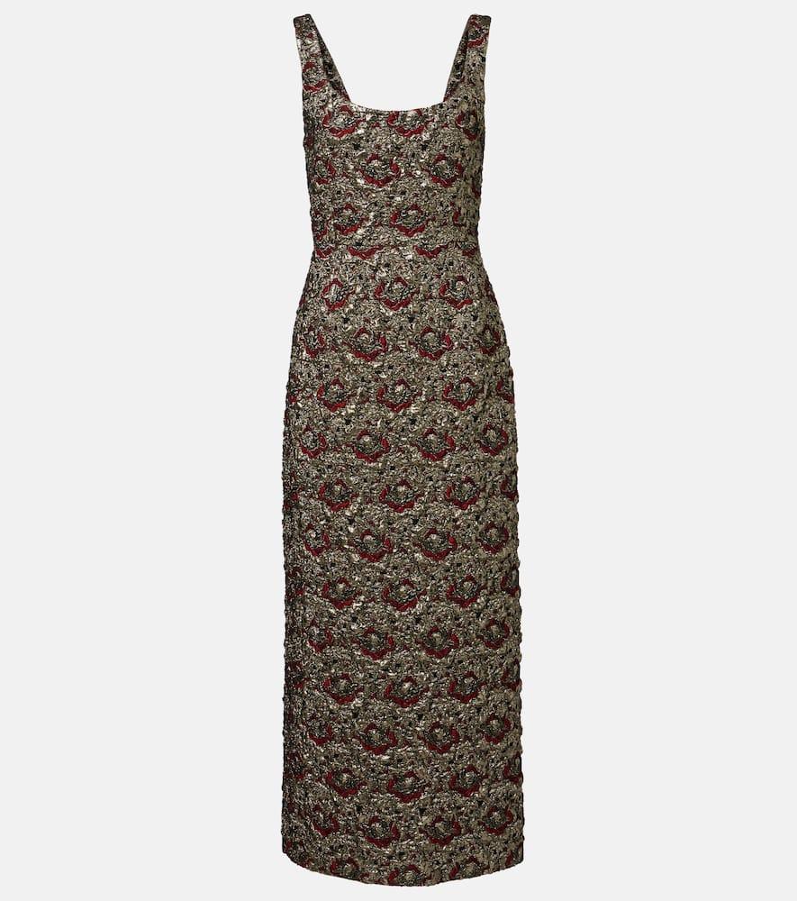simkhai ravenna jacquard midi dress