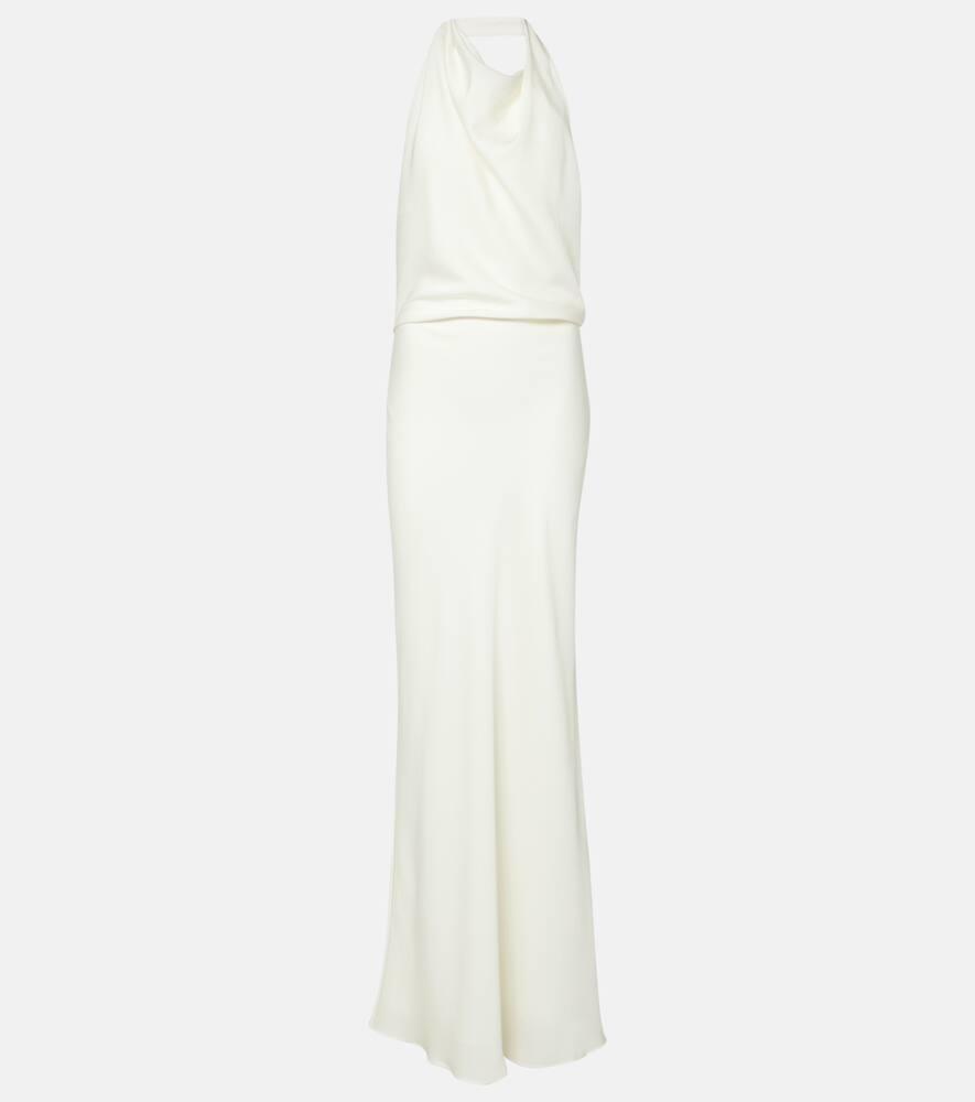 simkhai reannon draped satin gown