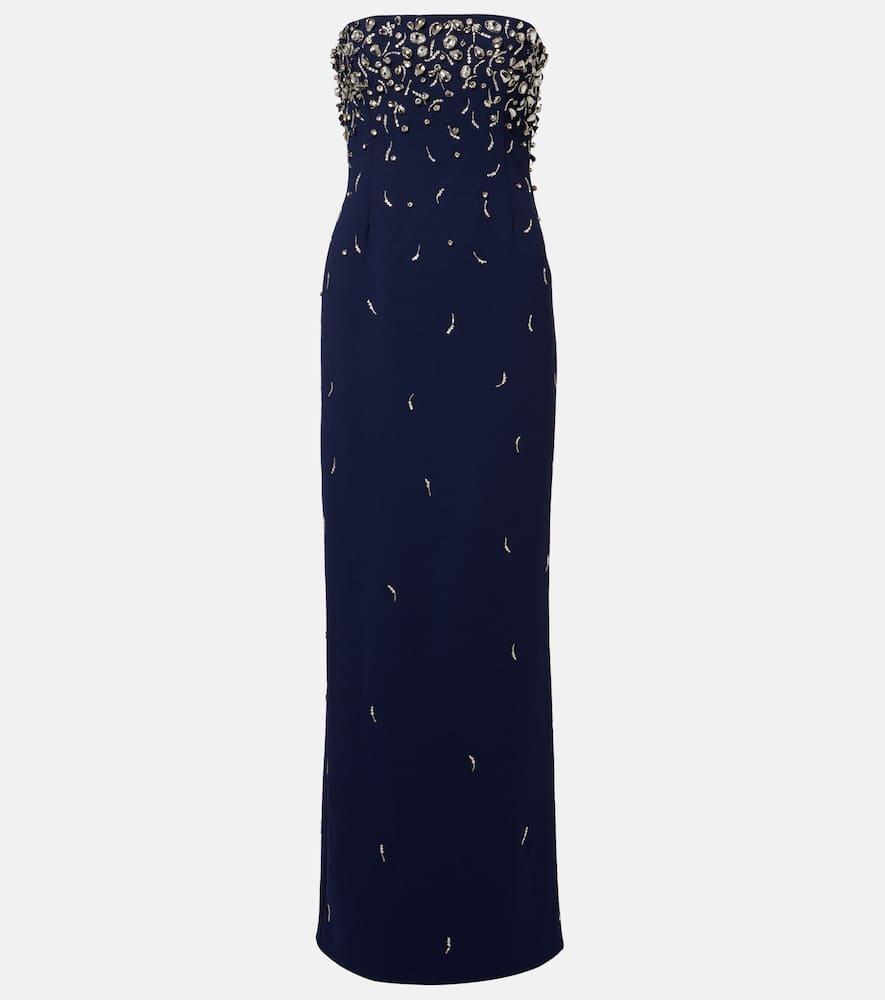 simkhai reign embellished crêpe bustier gown