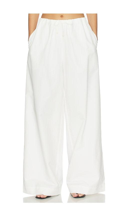 simkhai rhea cotton wide leg pant in white.