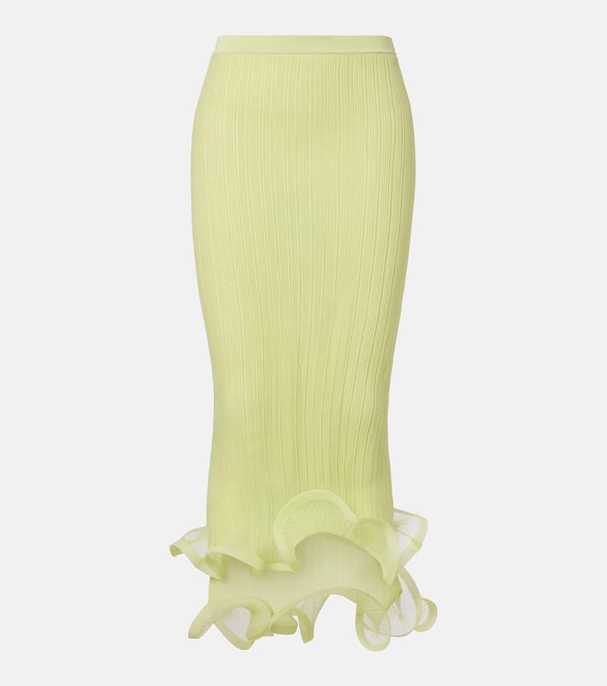 simkhai ruffled midi skirt