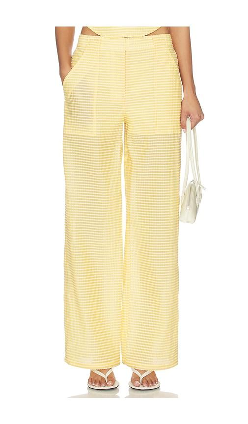 simkhai shepard wide leg pant in yellow.