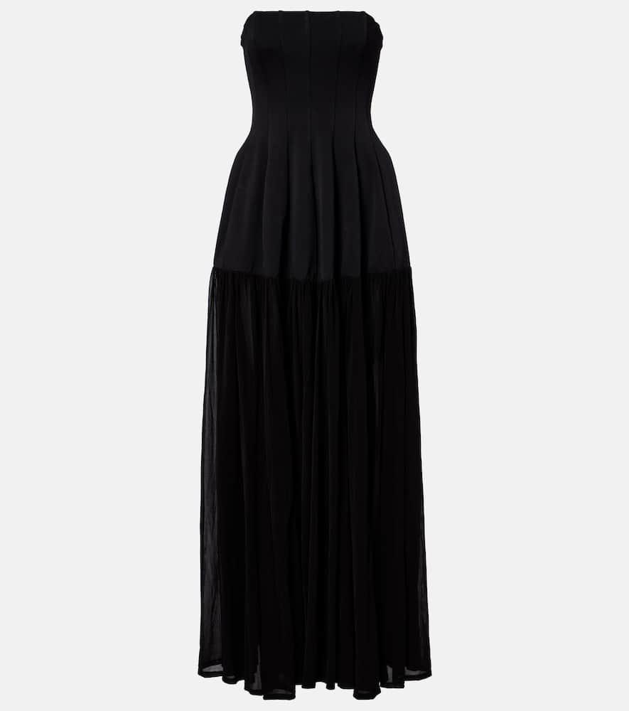 simkhai strapless tulle maxi dress