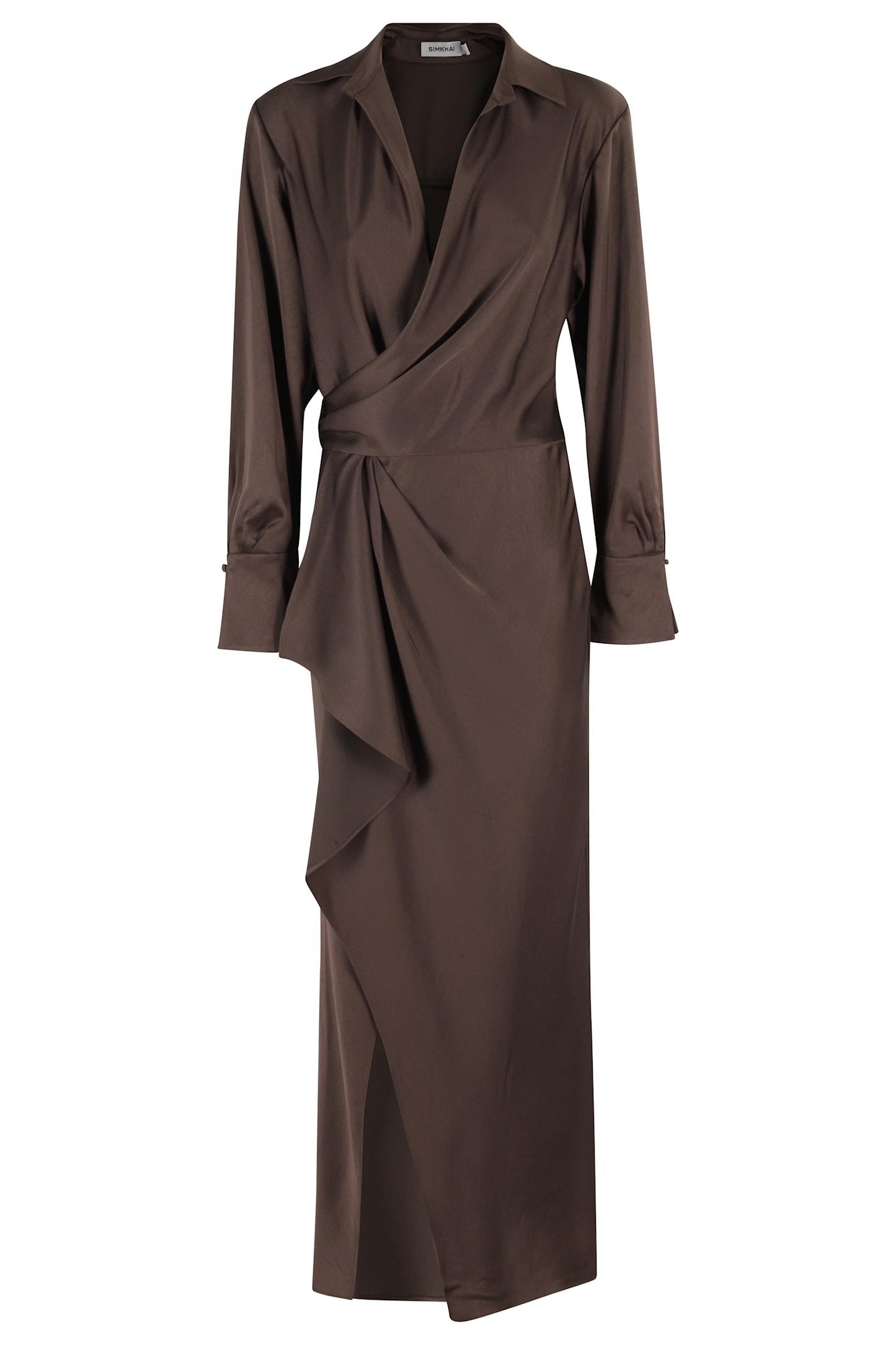 simkhai talita draped midi dress