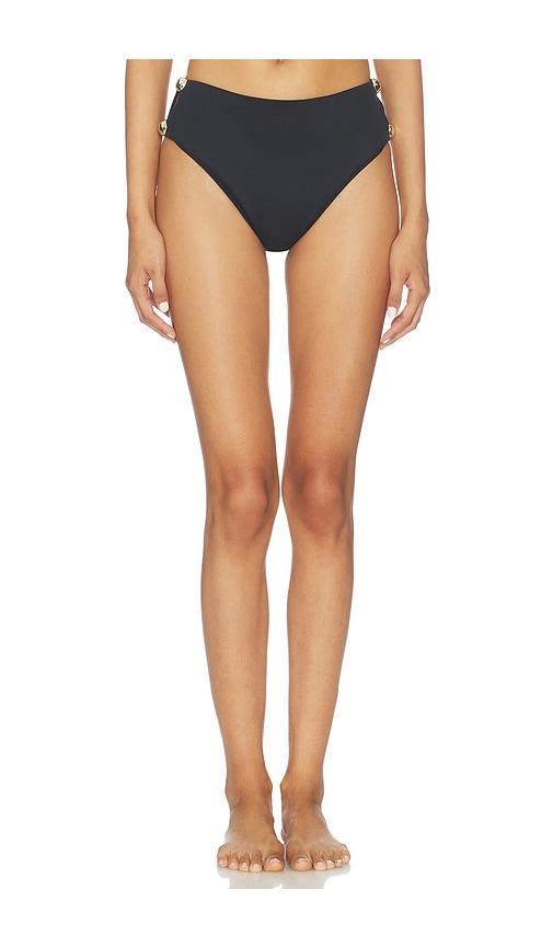 simkhai tyas high rise bikini bottom in black.