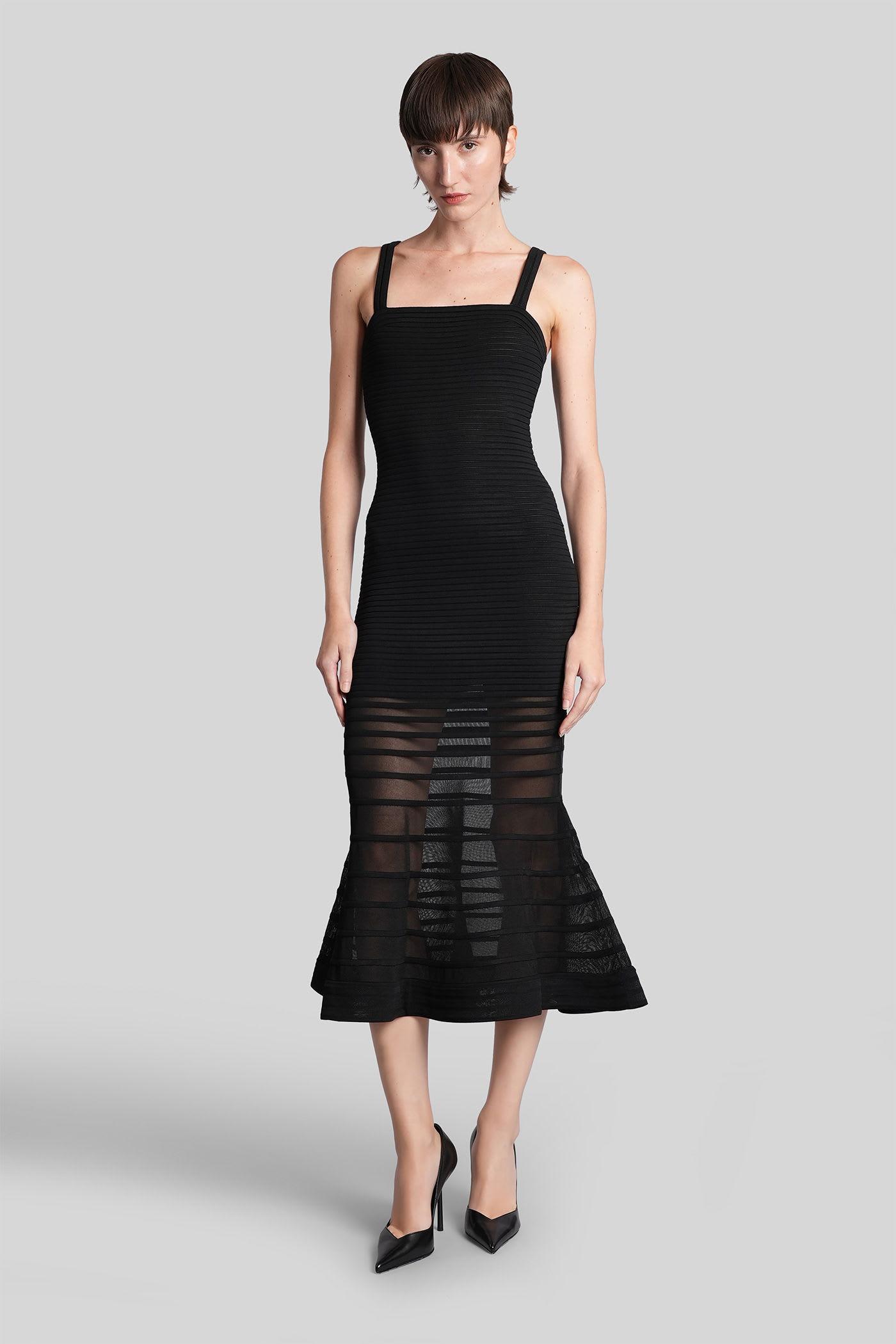 simkhai vallarie long dress in black rayon