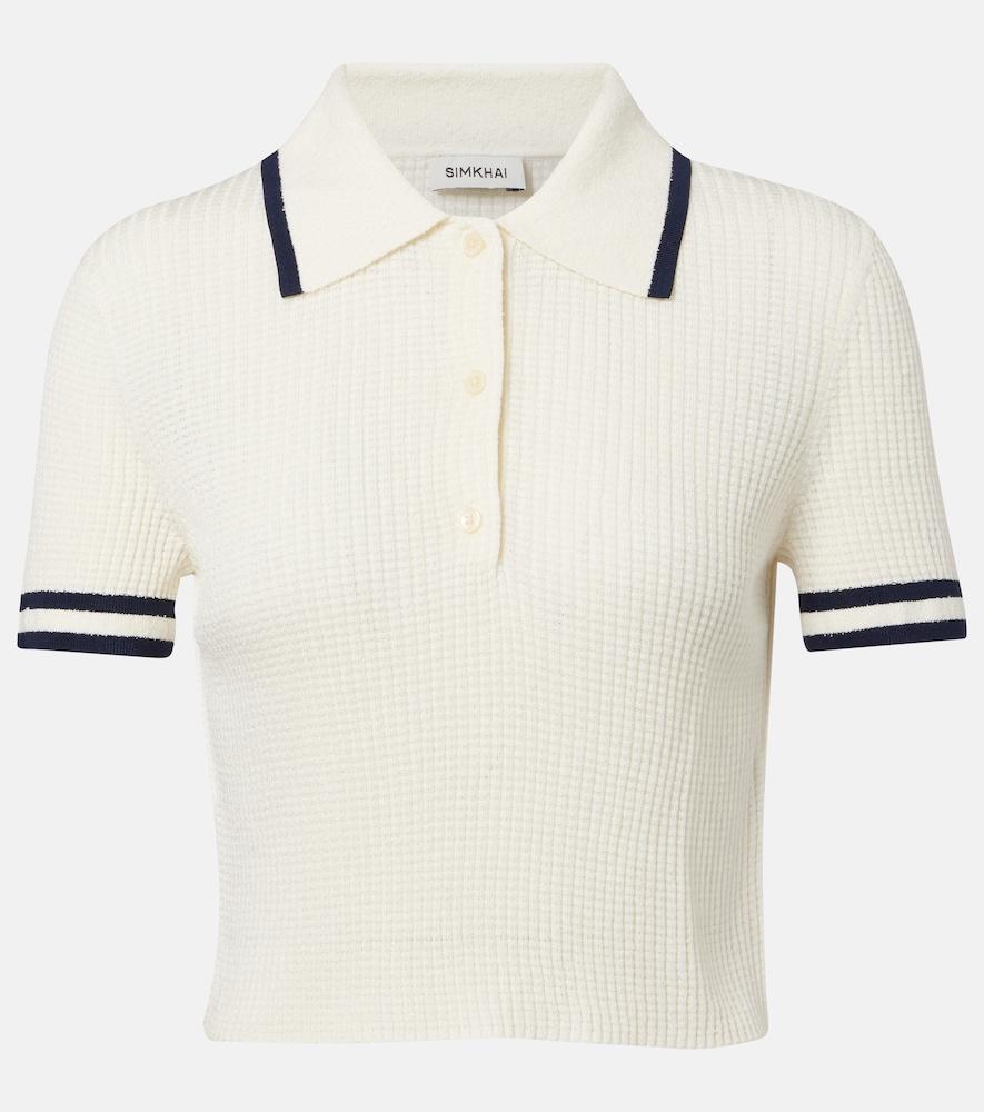 simkhai whitten bouclé polo shirt