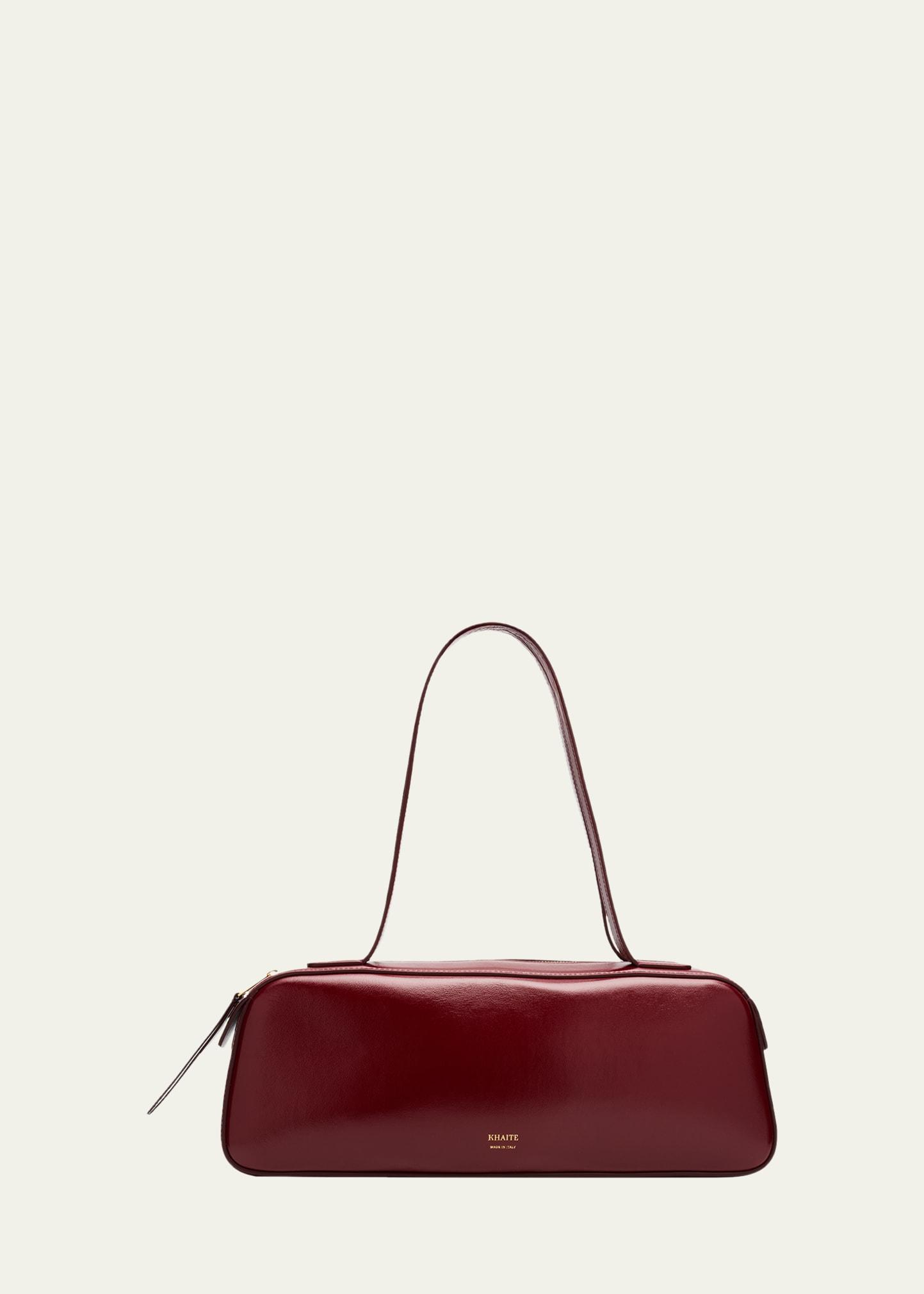 simona crackle patent leather shoulder bag