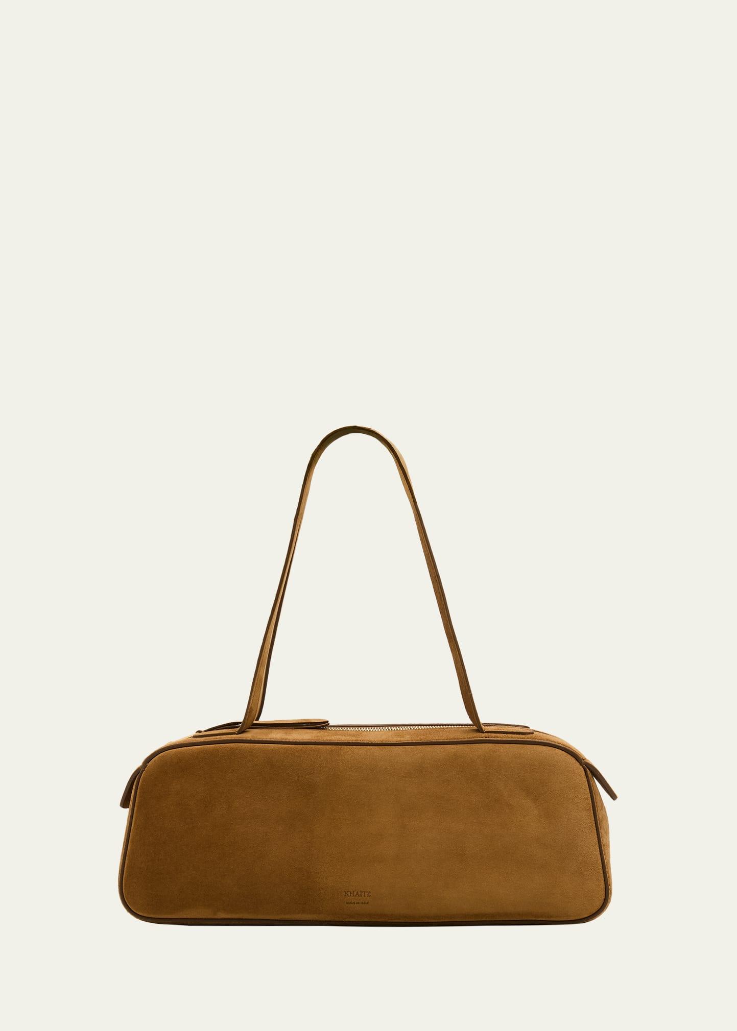 simona zip suede shoulder bag