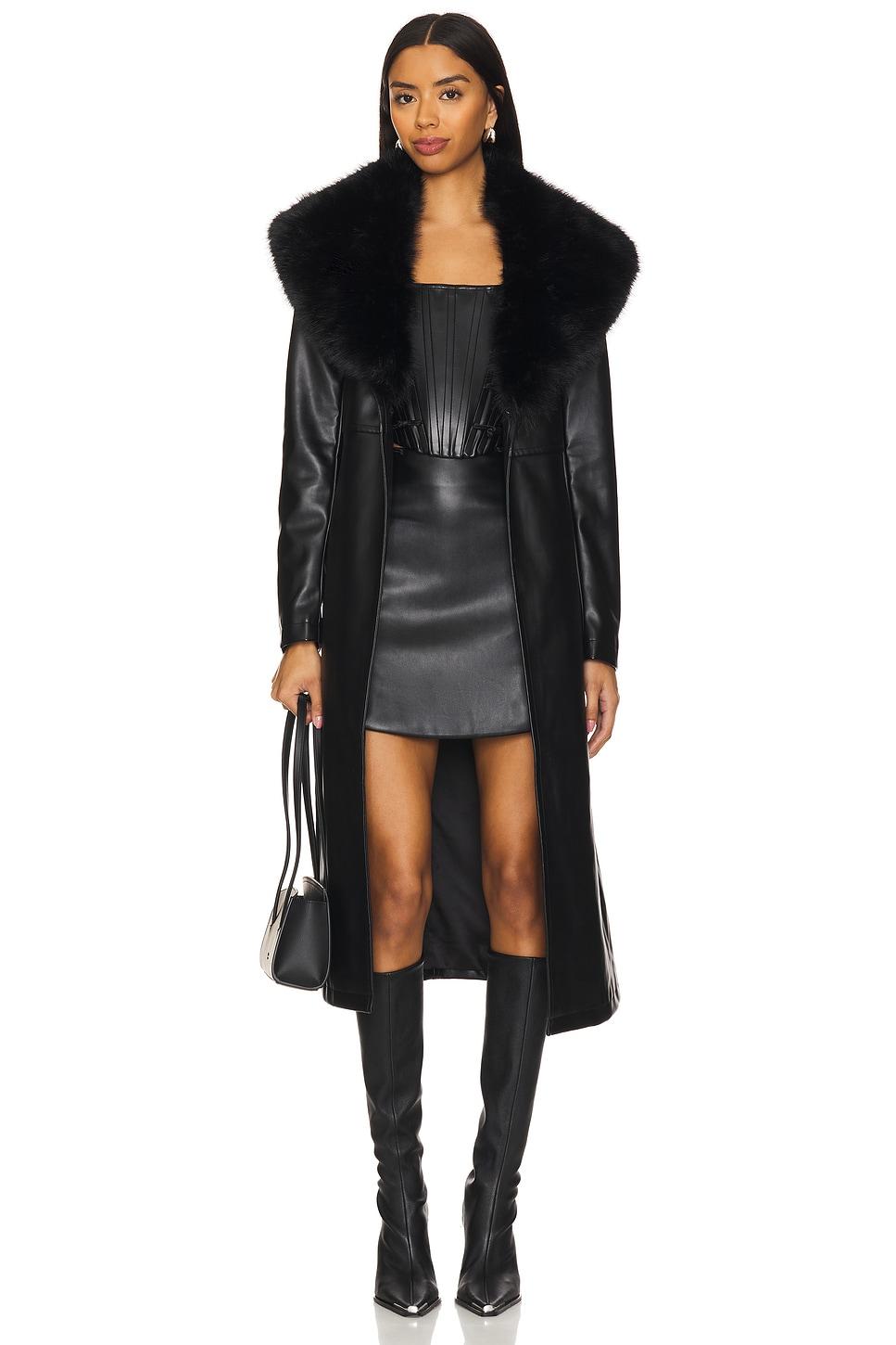 simone faux leather coat