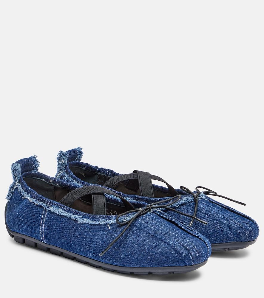 simone rocha ballerina grip denim ballet flats