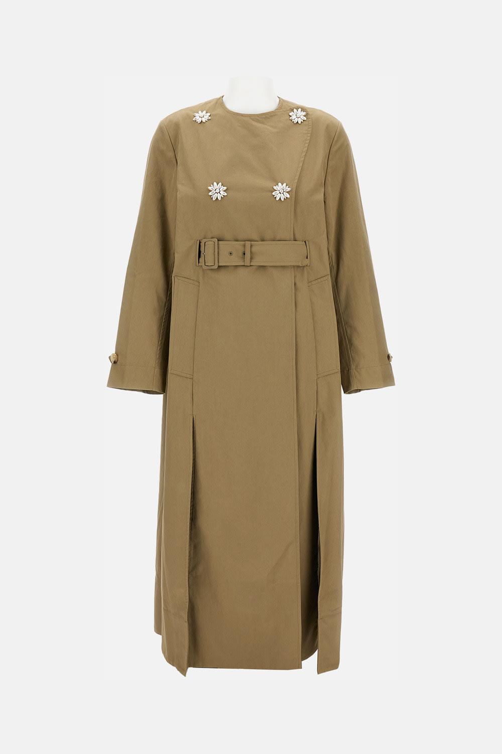 simone rocha belted long multi slit trench coat