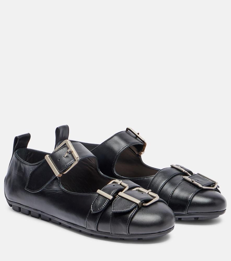 simone rocha buckle ballerina leather ballet flats