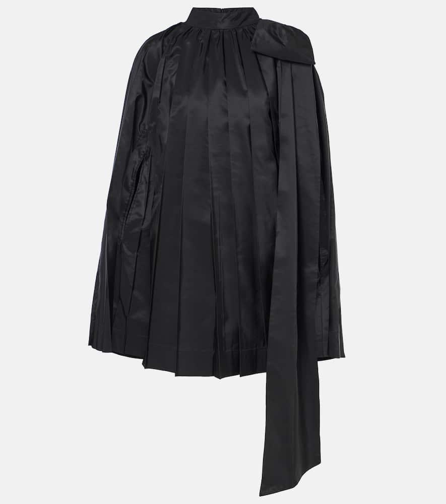 simone rocha caped pleated taffeta minidress