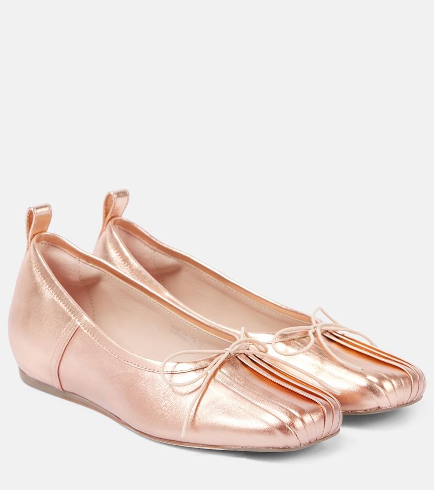 simone rocha classic pleated leather ballet flats