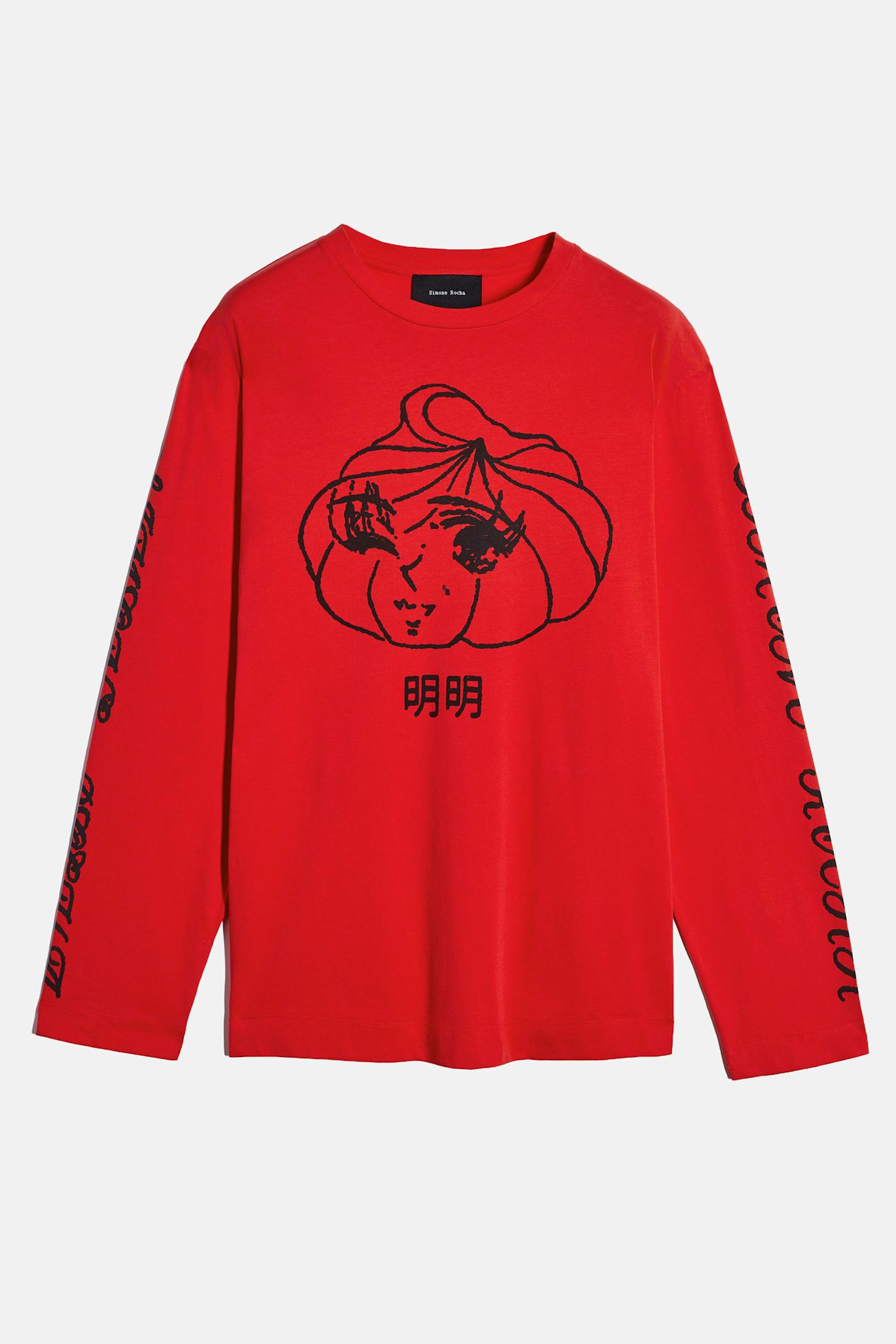 simone rocha dim sum logo print long sleeve t-shirt