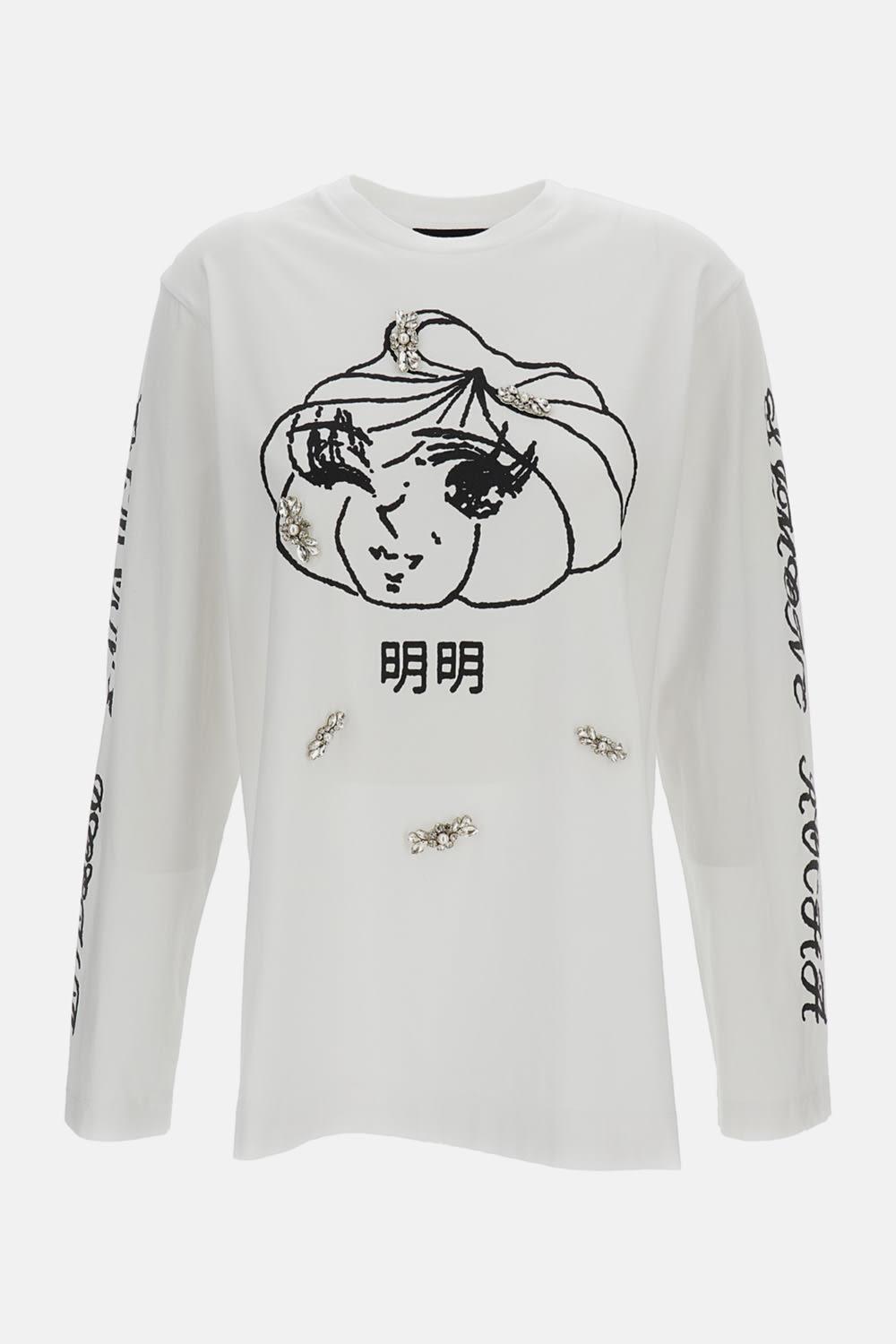 simone rocha dim sum logo print long sleeve t-shirt