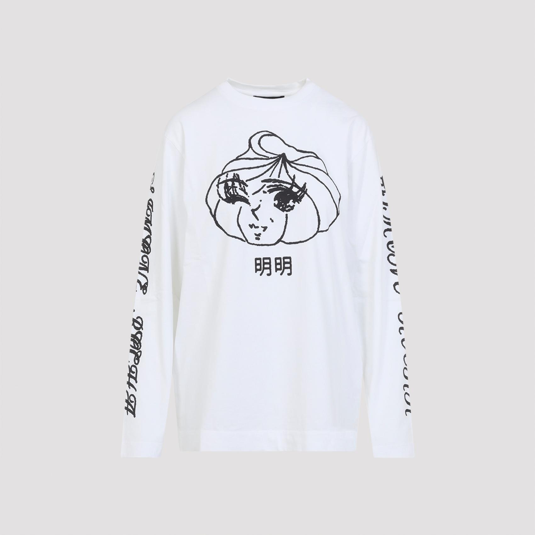 simone rocha dim sum logo print t-shirt white cotton tshirt - women