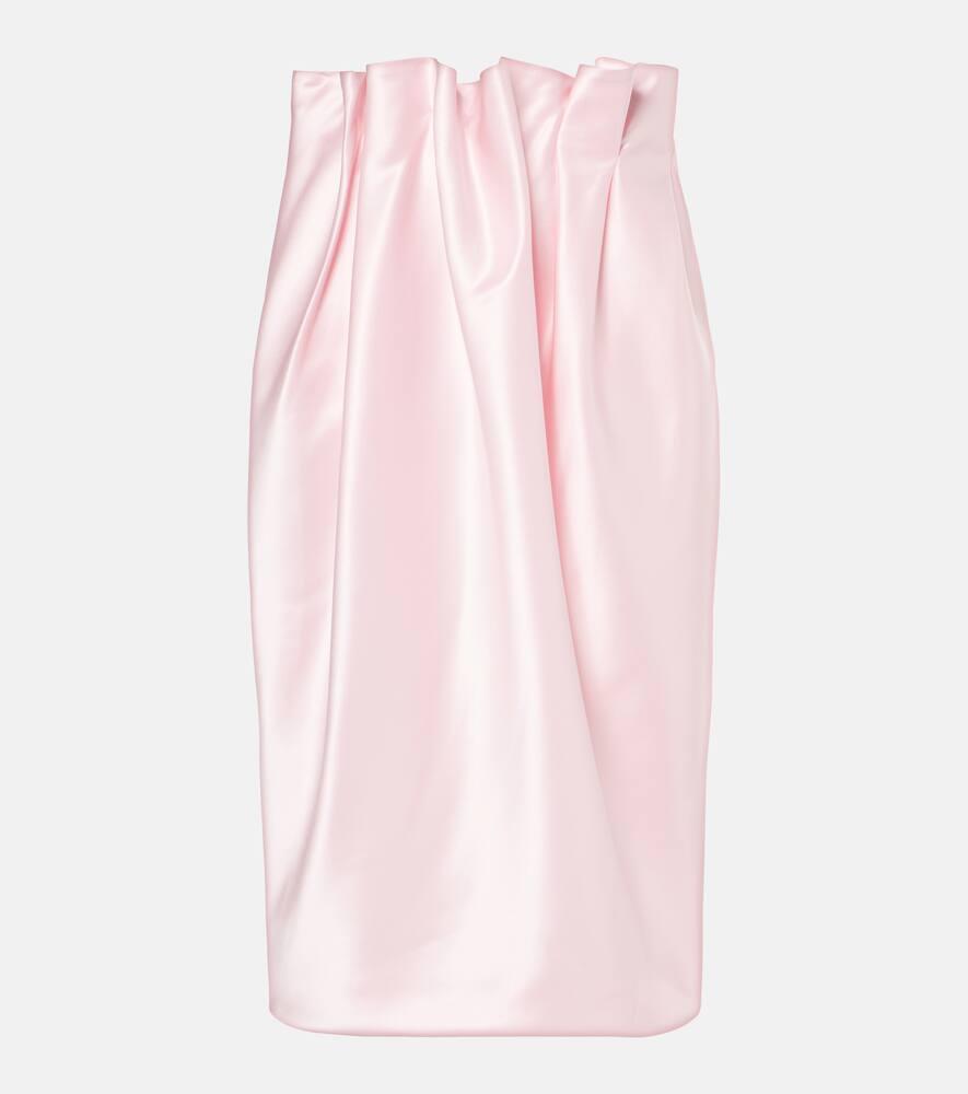 simone rocha draped satin midi skirt