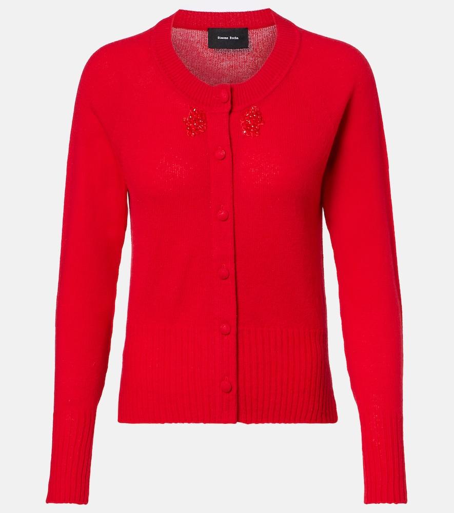 simone rocha embellished cashmere cardigan