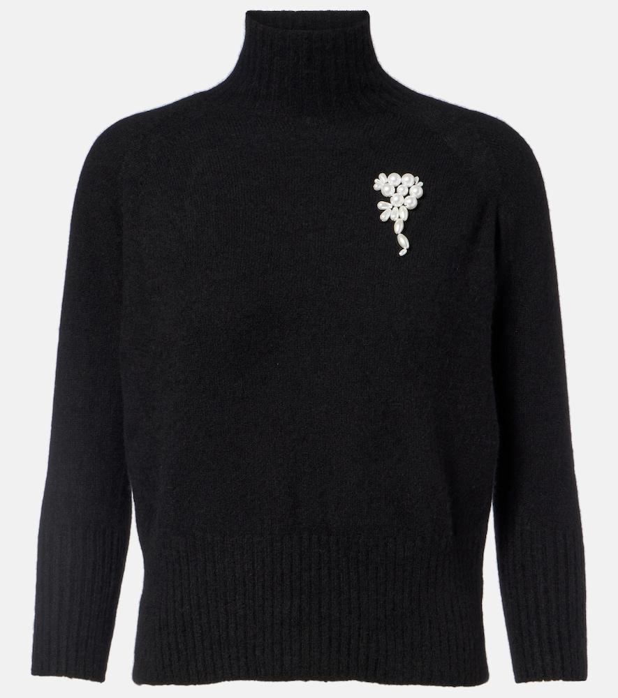 simone rocha embellished cashmere turtleneck sweater