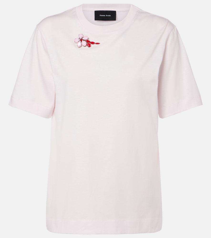 simone rocha embellished cotton jersey t