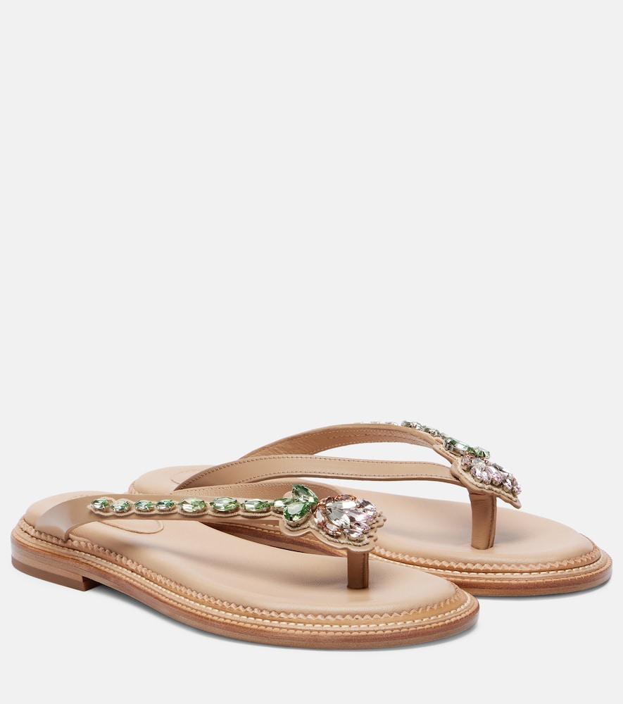 simone rocha embellished leather thong sandals